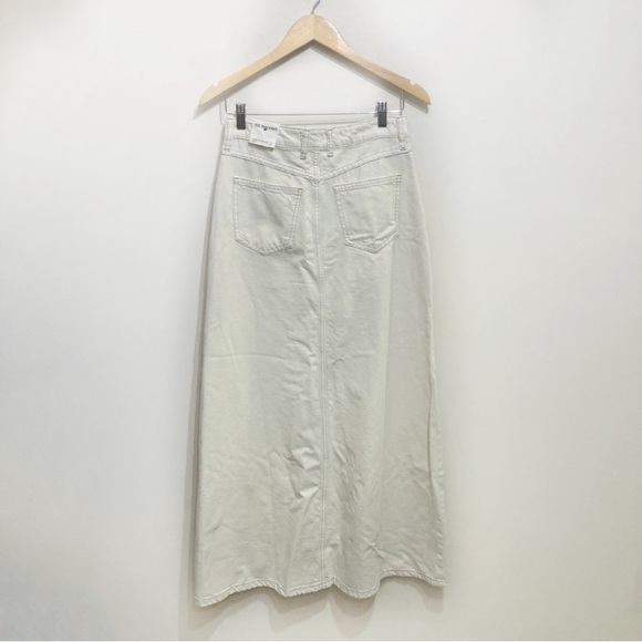 Free People Come as You Are Maxi Skirt Ivory Size 2 High Waist New Boho - Picture 3 of 12